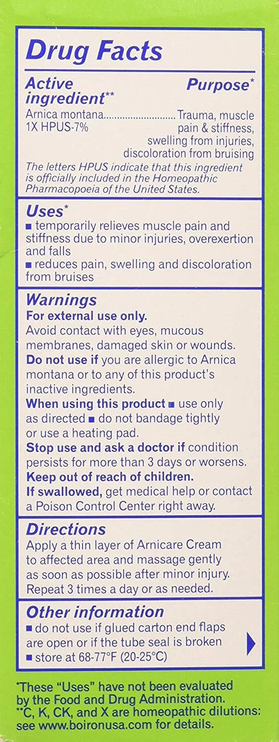 Arnicare Arnica Cream 2.5 Oz by Boiron, Pack of 2