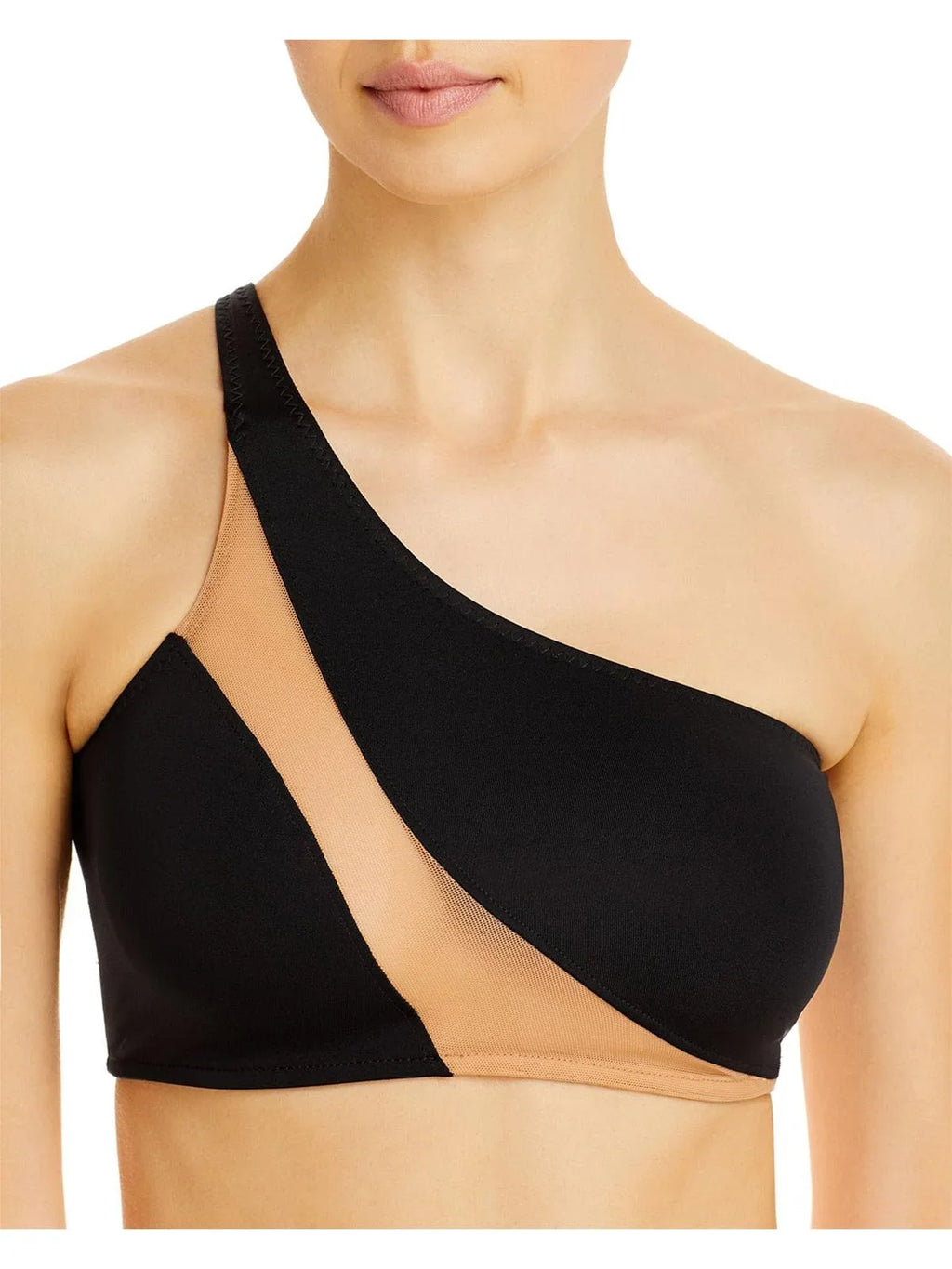 Norma Kamali Womens Snake One-Shoulder Mesh Bikini Swim Top