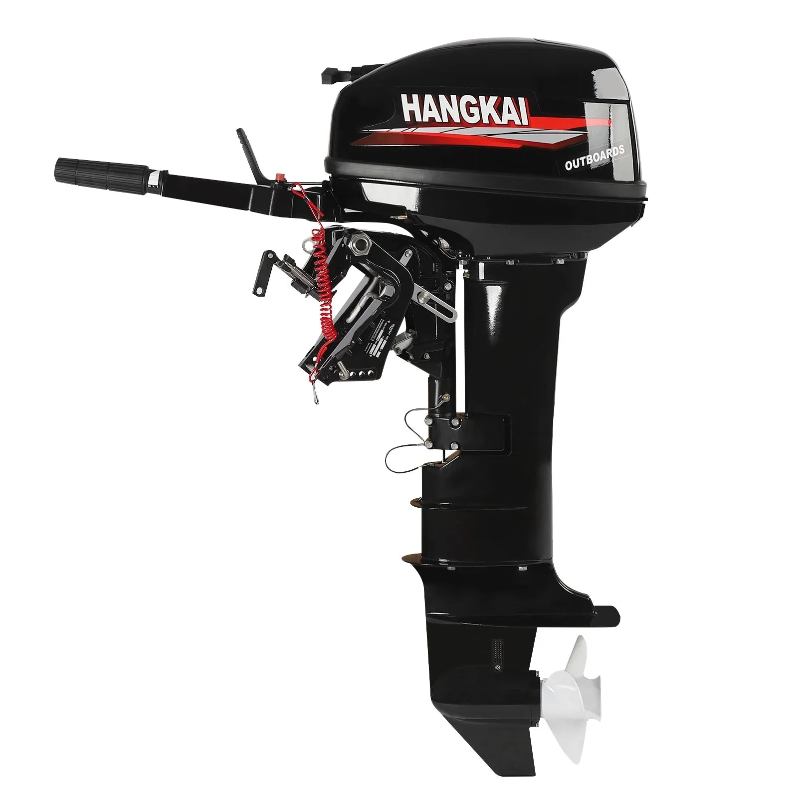 Wuzstar Outboard Motor, 2 Stroke 18  246cc Long Shaft Boat Engine Aluminum Alloy Fishing Boat Motor w/ Water Cooling System