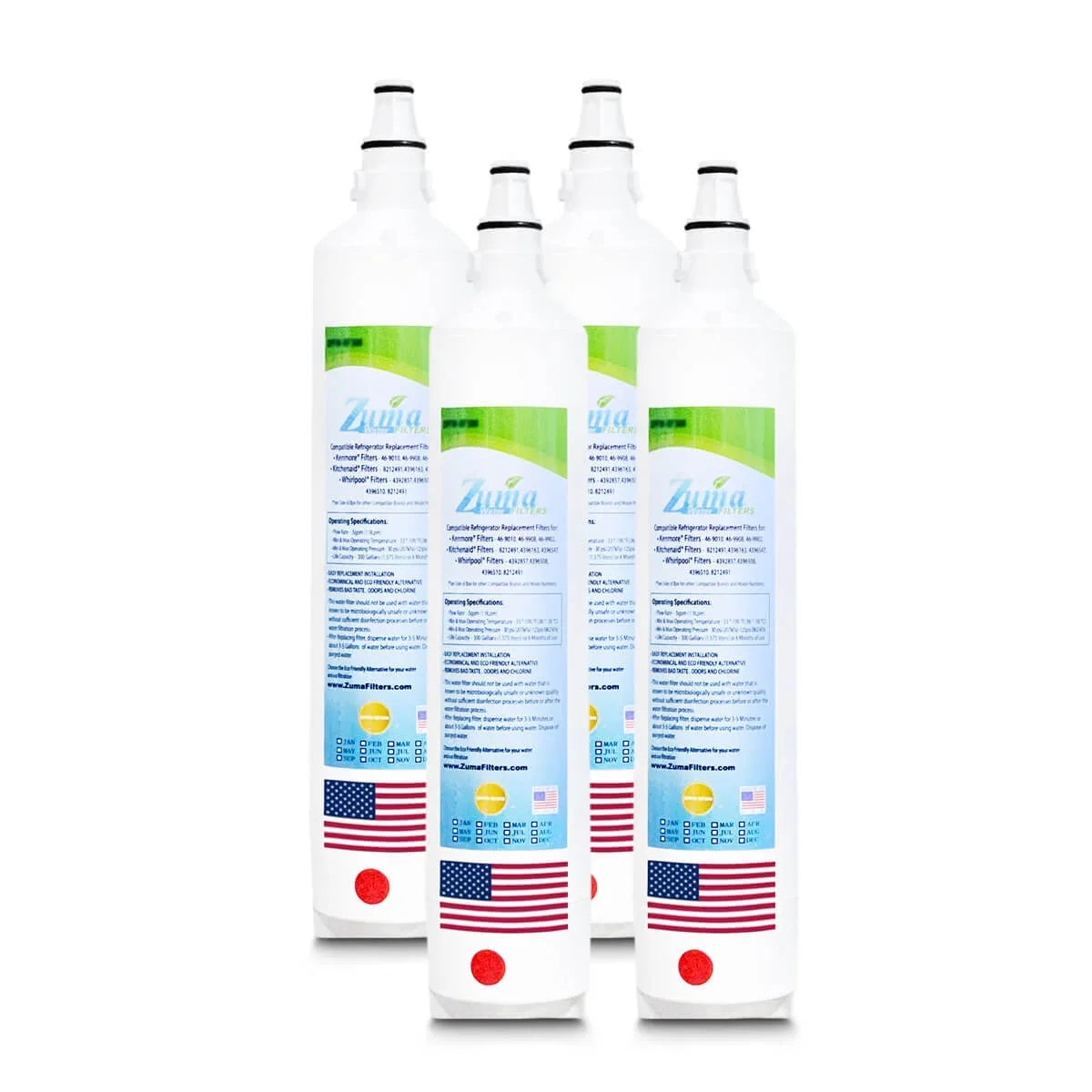 Brand , Water Filters , Model # ZWFZ1-RF750 , Compatible with Subzero® BI36RSTH - 4 Pack - Made in U.S.A.