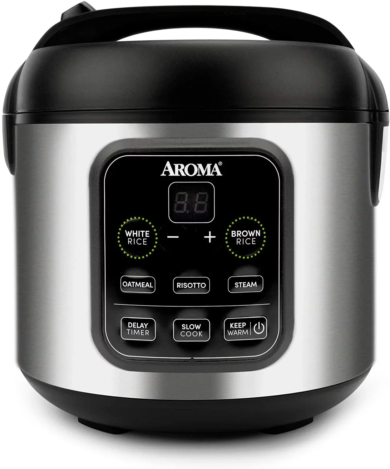 Aroma Housewares -994SB 2O2O model Rice & Grain Cooker Slow Cook, Steam, Oatmeal, Risotto, 8-cup cooked/4-cup uncooked/2Qt, Stainless Steel