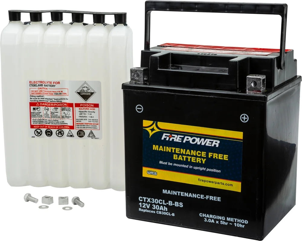 Fire Power Maintenance Free Battery CTX30CL-B- Compatible With Sea-Doo -X 255 2008-2009