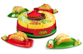 Taco Tuesday TTLSTB10 Lazy Susan Taco Bar with 20-Oz. Warming Pot, Includes 4 Taco Holders