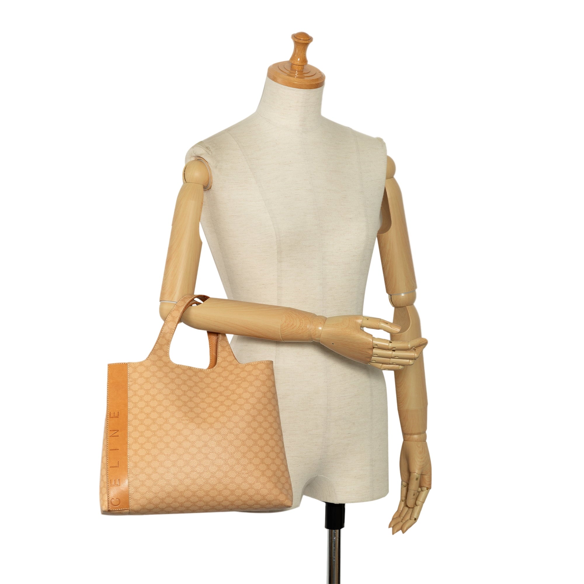 Pre-Owned Authenticated Celine Macadam Tote Bag Coated Canvas Fabric Brown Unisex (Good)