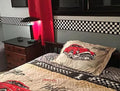 Checkered Flag Cars Wallpaper Border-6 Inch (Black Edge)
