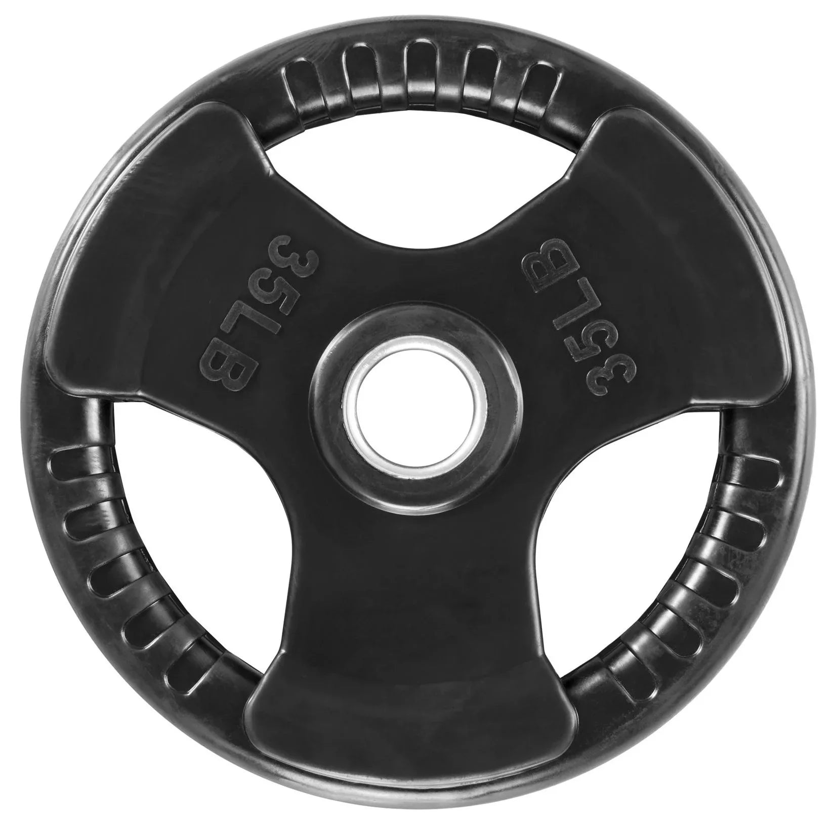French Fitness Rubber Grip Weight Plate Set w/7 ft Olympic Bar 395 lbs (New)