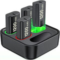 Charger for Xbox Rechargeable Battery Pack with 4x1200mAh Xbox Controller Battery Pack for Xbox Series X|S/Xbox One S/X/Elite-Black