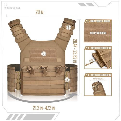 Quick Release Lightweight Vest Adjustable Breathable Weighted Vest for Hunting/Training/Game