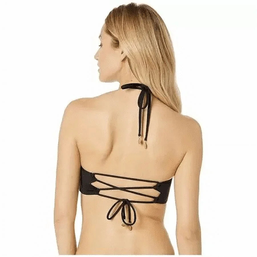 Vince Camuto Women's Wrap Bikini Top Swimsuit Black Size Large