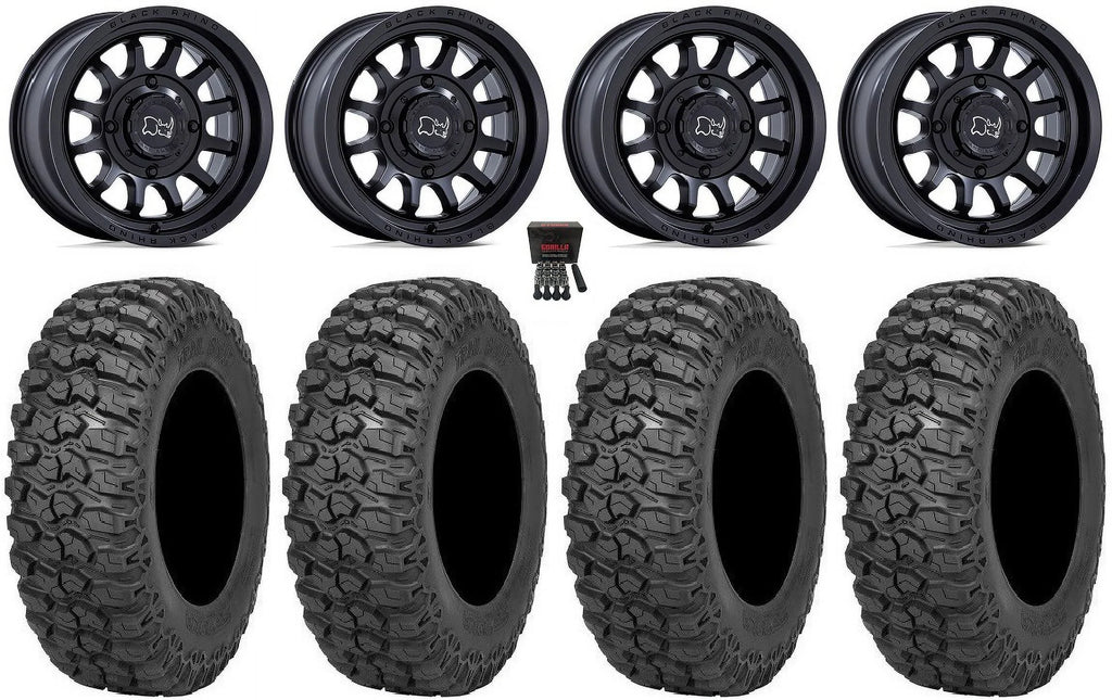 Black Rhino Rapid 15" Wheels Bk 32" Trail Saw 2.0 Tires Kawasaki Mule Pro