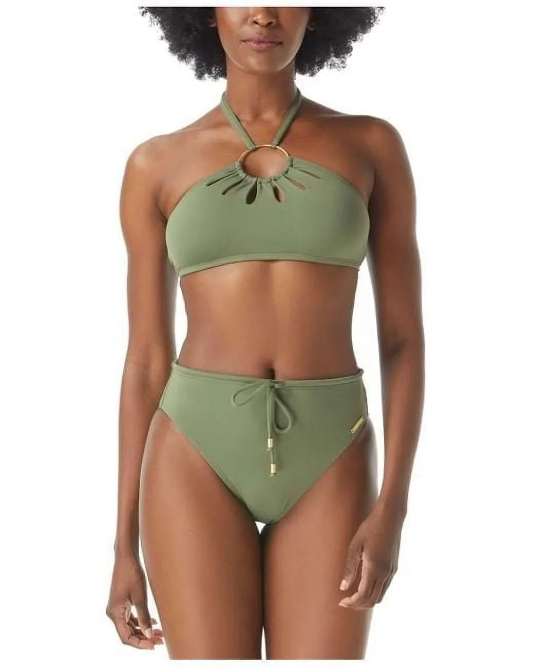 Vince Camuto   Logo-Ring Cutout Halter Bikini Swim Top,  Medium