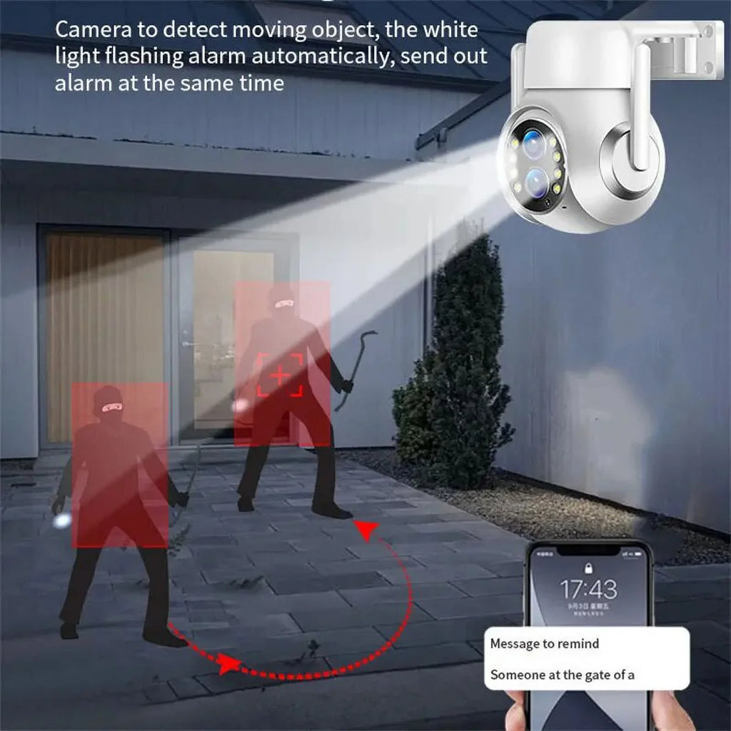 15x Zoom Outdoor Wireless Camera WiFi Surveillance Cameras 1080P Dual Lens Color Night Vision Audio Intercom  Security