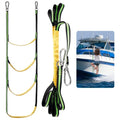 4-Step Boat Rope Ladder, Portable Rope Boarding Ladder, Foldable Outdoor Climbing Ladder, Heavy Duty Swim Ladder for Inflatable Boat, Sailboat, Kayak, Canoeing, Motorboat