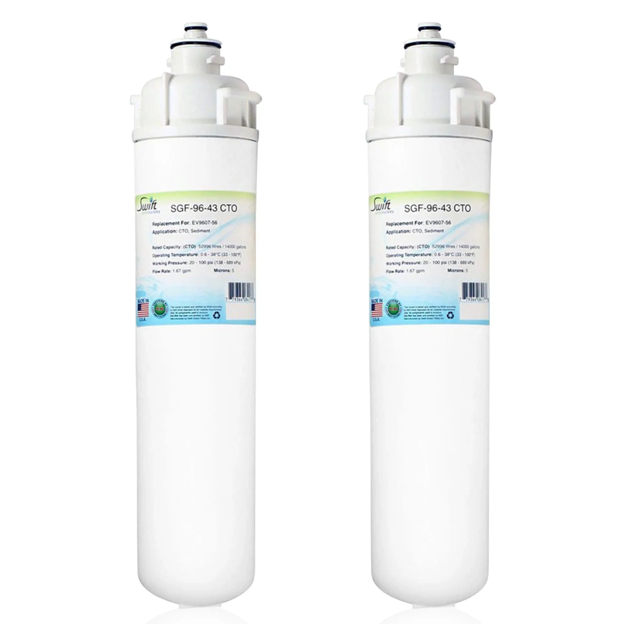 Swift Green Filters -96-43  Compatible Commercial Water Filter for EV9607-56, (Pack of 2)