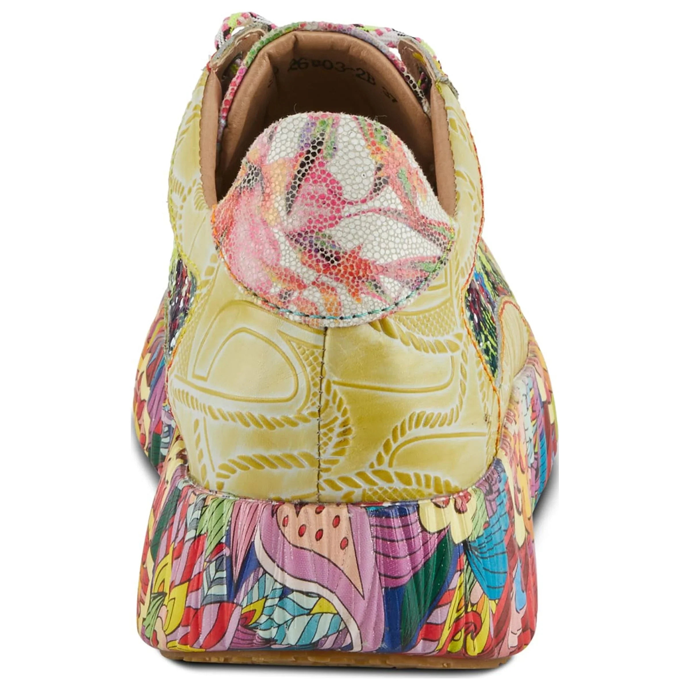 Spring Step L'Artiste Women's  Multicolored Fashion Sneakers | Unique Energetic Patterns Lime Green Multi  38 /  7.5-8
