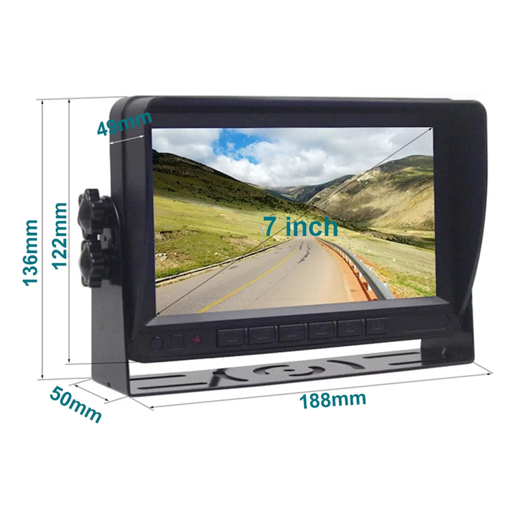 7" Display  1080P Wireless 3CH Rear View Backup Camera Kit for Truck Trailer
