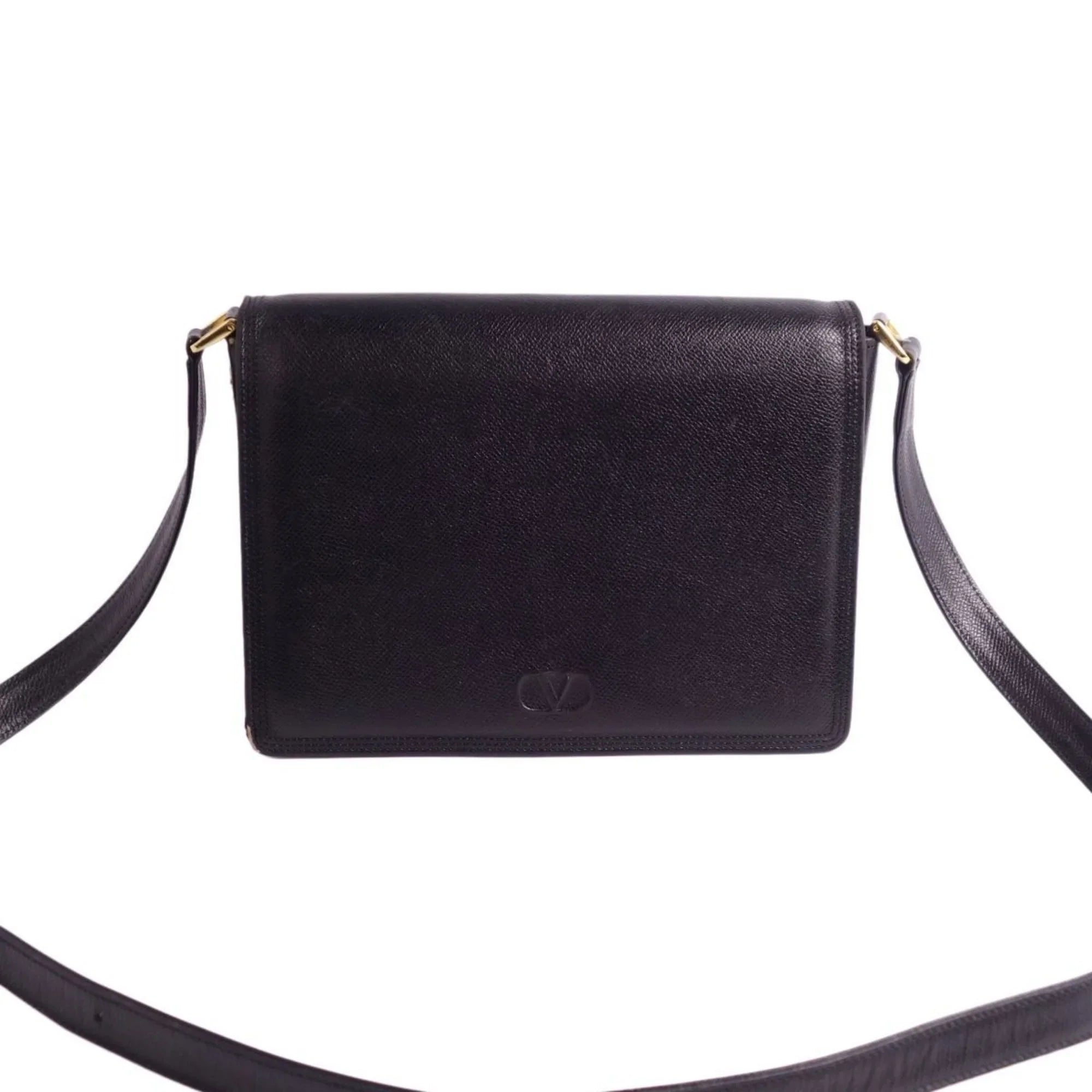 Pre-Owned Valentino Garavani bag shoulder pattern calf leather ladies black (Good)