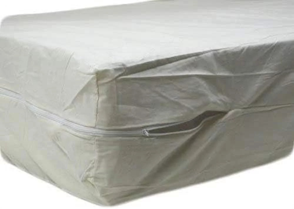 Cotton Fleetwood Cotton Mattress Cover, Queen Size, Zips Around The Mattress