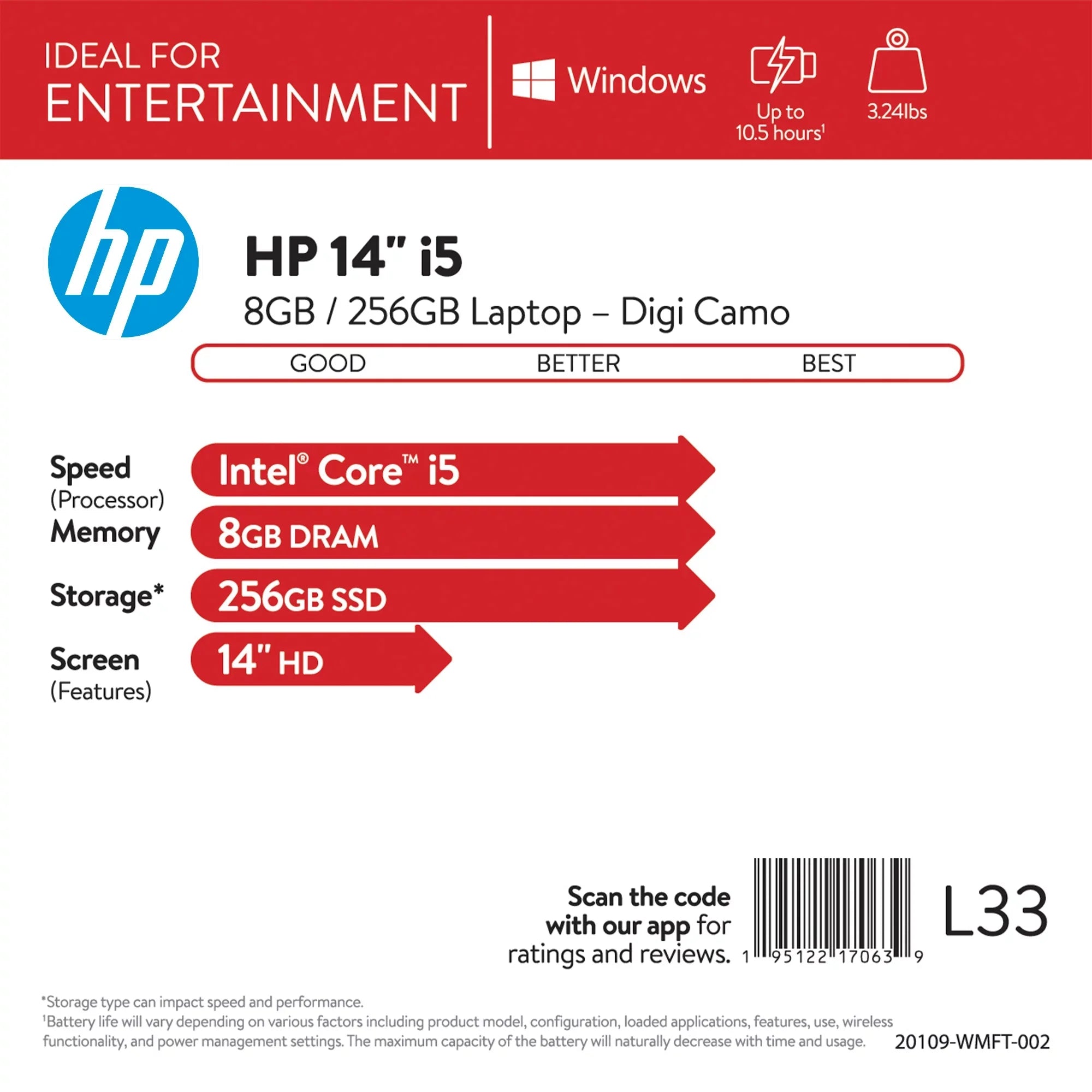 14, Intel Core i5-1035G1, 8GB , 256GB ,   Laptop
