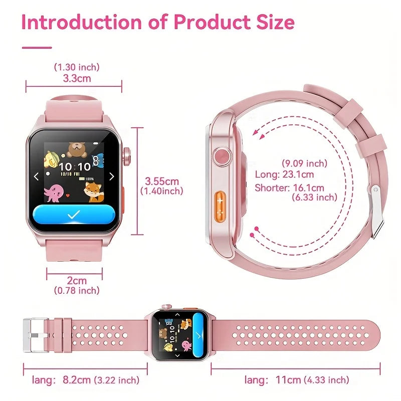 Mingwear 1.4-Inch Kids Smartwatch with Sports Tracking, Alarm Clock, Little Life Helper, Multi-Life Reminder, Kids Smartwatch (Black)