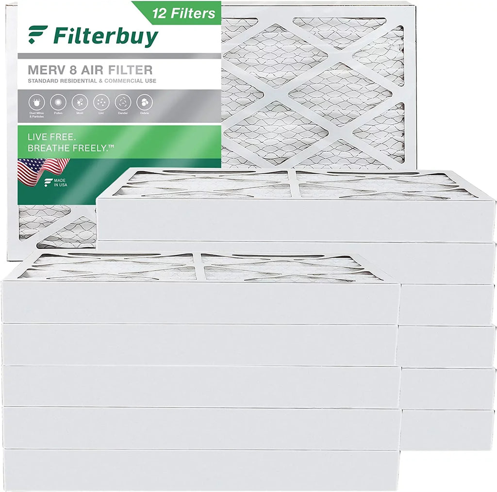 Filterbuy 10x25x4  8 Pleated   Furnace Air Filters (12-Pack)