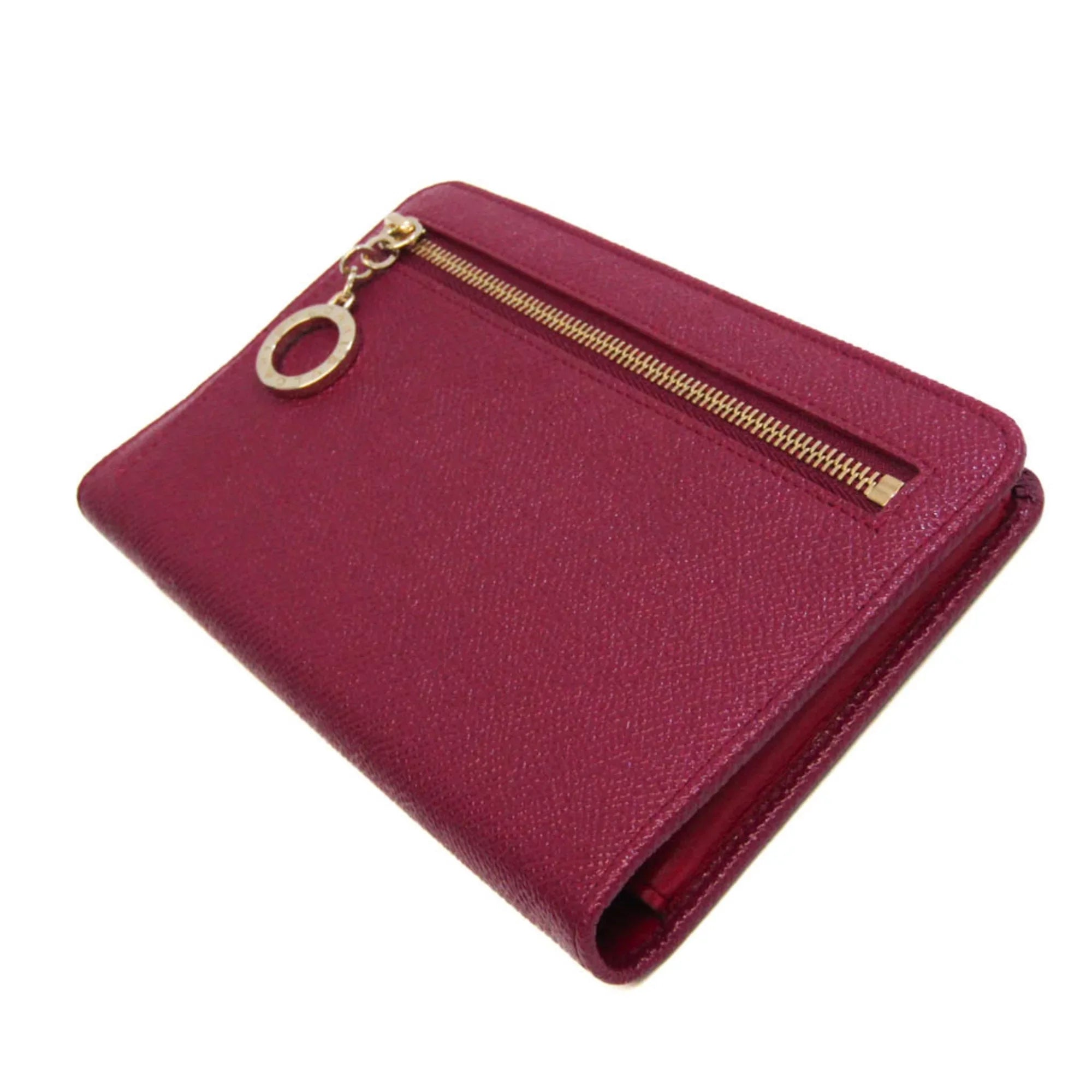 Pre-Owned Bvlgari Bvlgari Bvlgari 281715 Women's Leather Phone Wallet Purple,Red Color (Good)