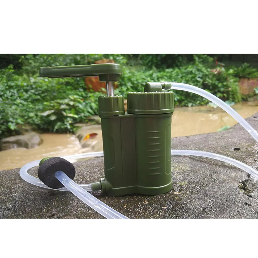 Portable Water Filter, Personal Camping Water, with Internal Carbon and Filter Assembly, Fiber Membrane