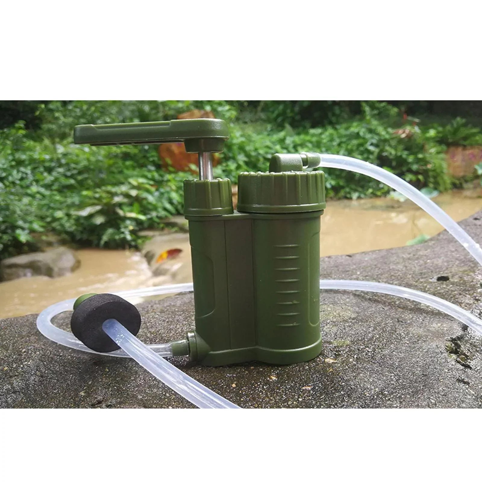 Portable Water Filter, Personal Camping Water, with Internal Carbon and Filter Assembly, Fiber Membrane