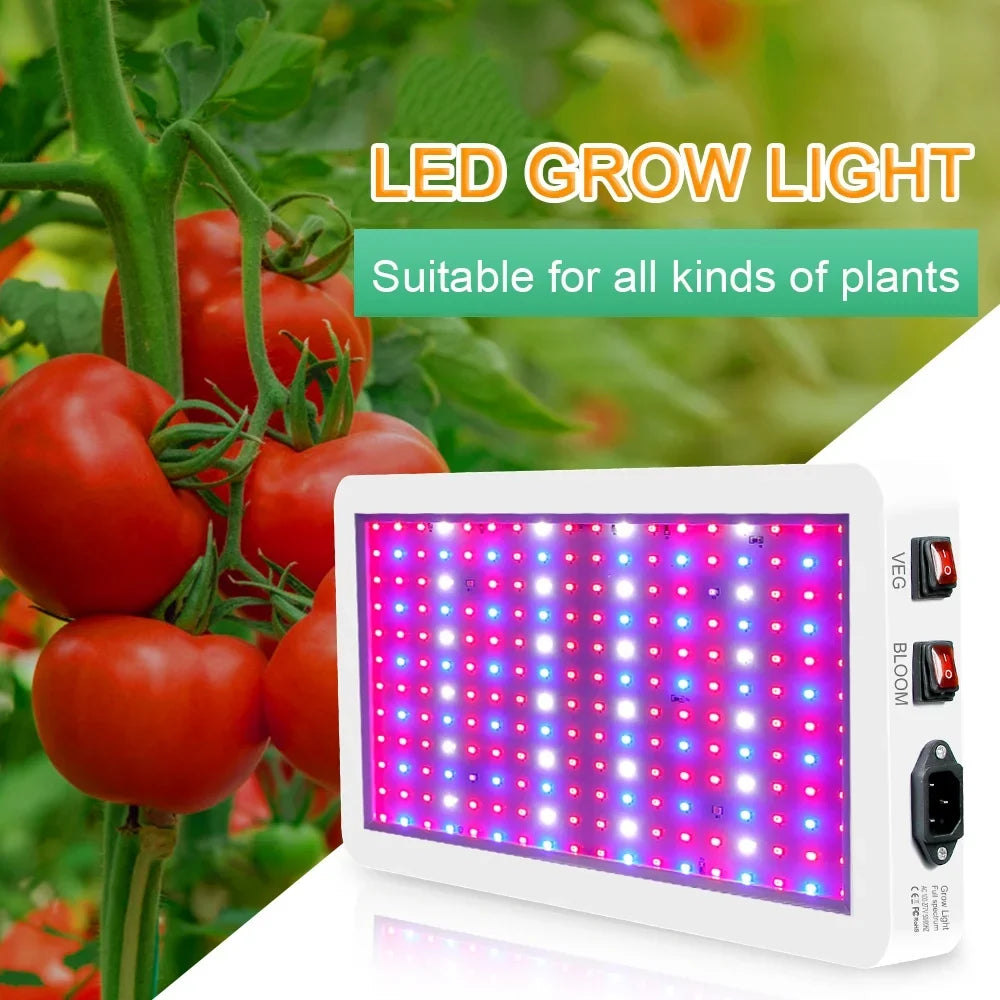 2000W Grow for Indoor Plants 312 LEDs Full Spectrum Veg and Bloom Dual Switch IP65 Waterproof Hanging Plant Growing Lamps for Seedlings Flowers Greenhouse
