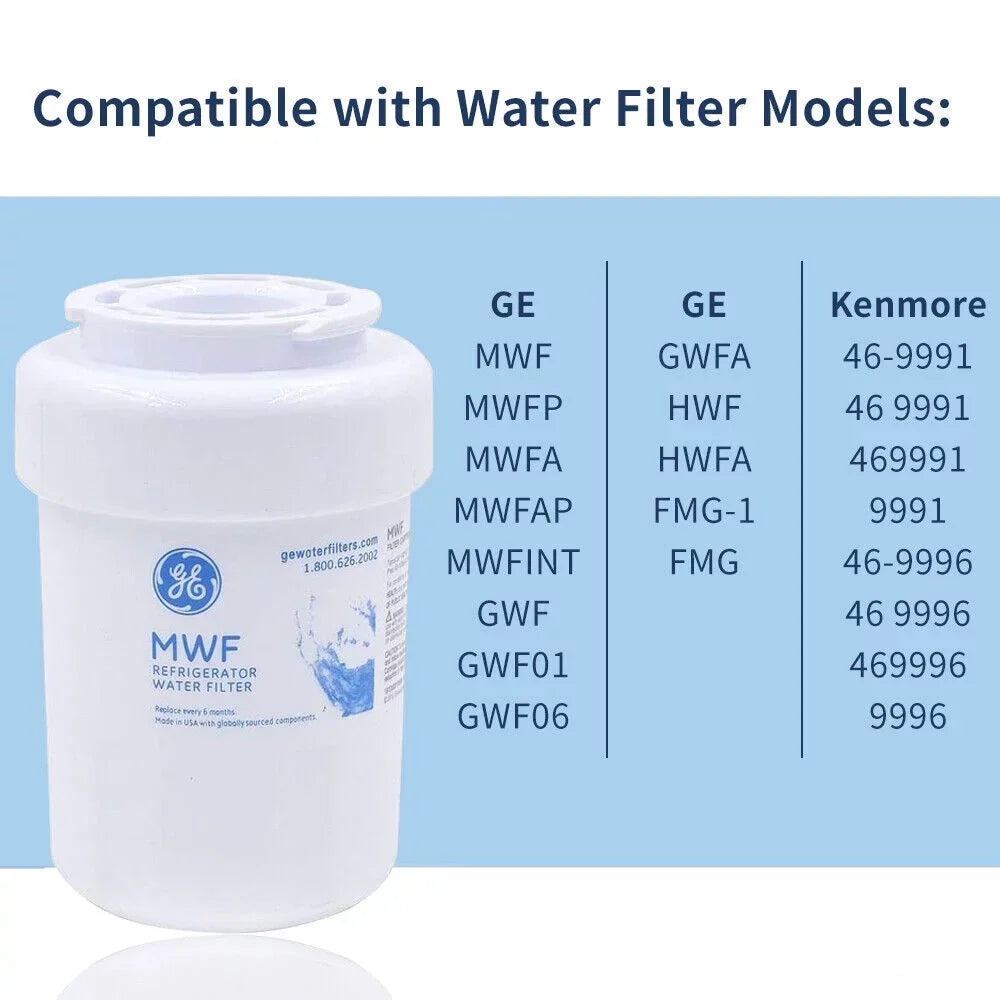 3 Pack  Refrigerator Water Filter, Replacement for Smart Water , , ,  -1, WFC1201, GSE25GSHECSS, PC75009, RWF1060