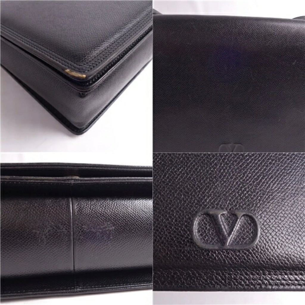 Pre-Owned Valentino Garavani bag shoulder pattern calf leather ladies black (Good)