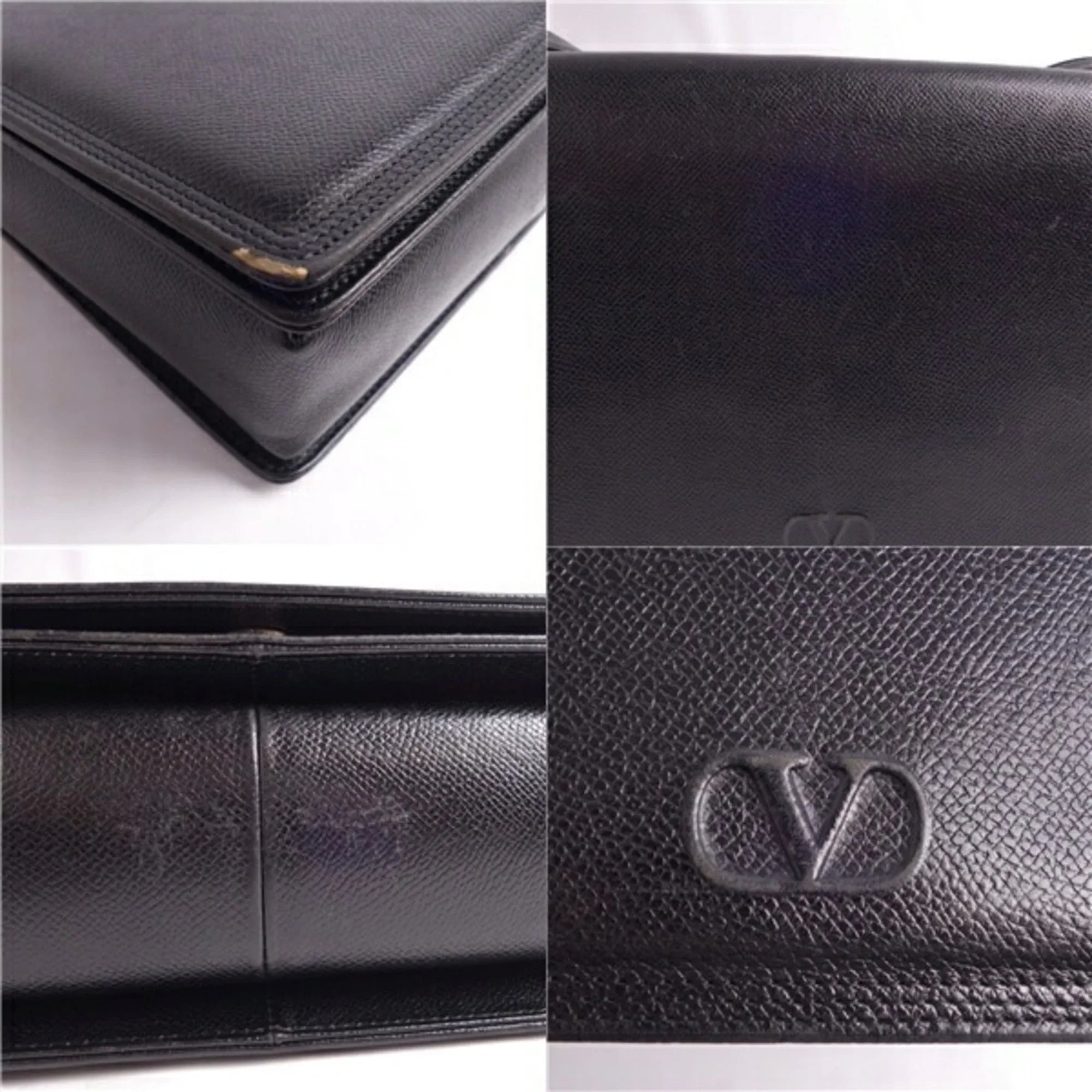 Pre-Owned Valentino Garavani bag shoulder pattern calf leather ladies black (Good)