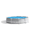 Intex 26701EH 10ft x 30in Prism Frame Above Ground Circle Swimming Pool & Filter Pump, Gray