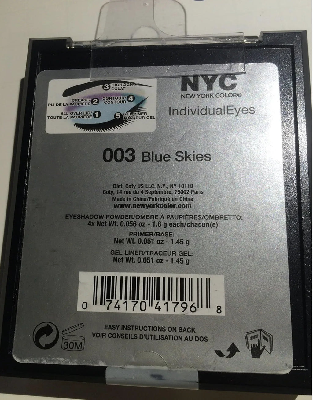 3  New York Individual Eyes Eye Shadow Primer Base & Illum, 003, Blue Skies