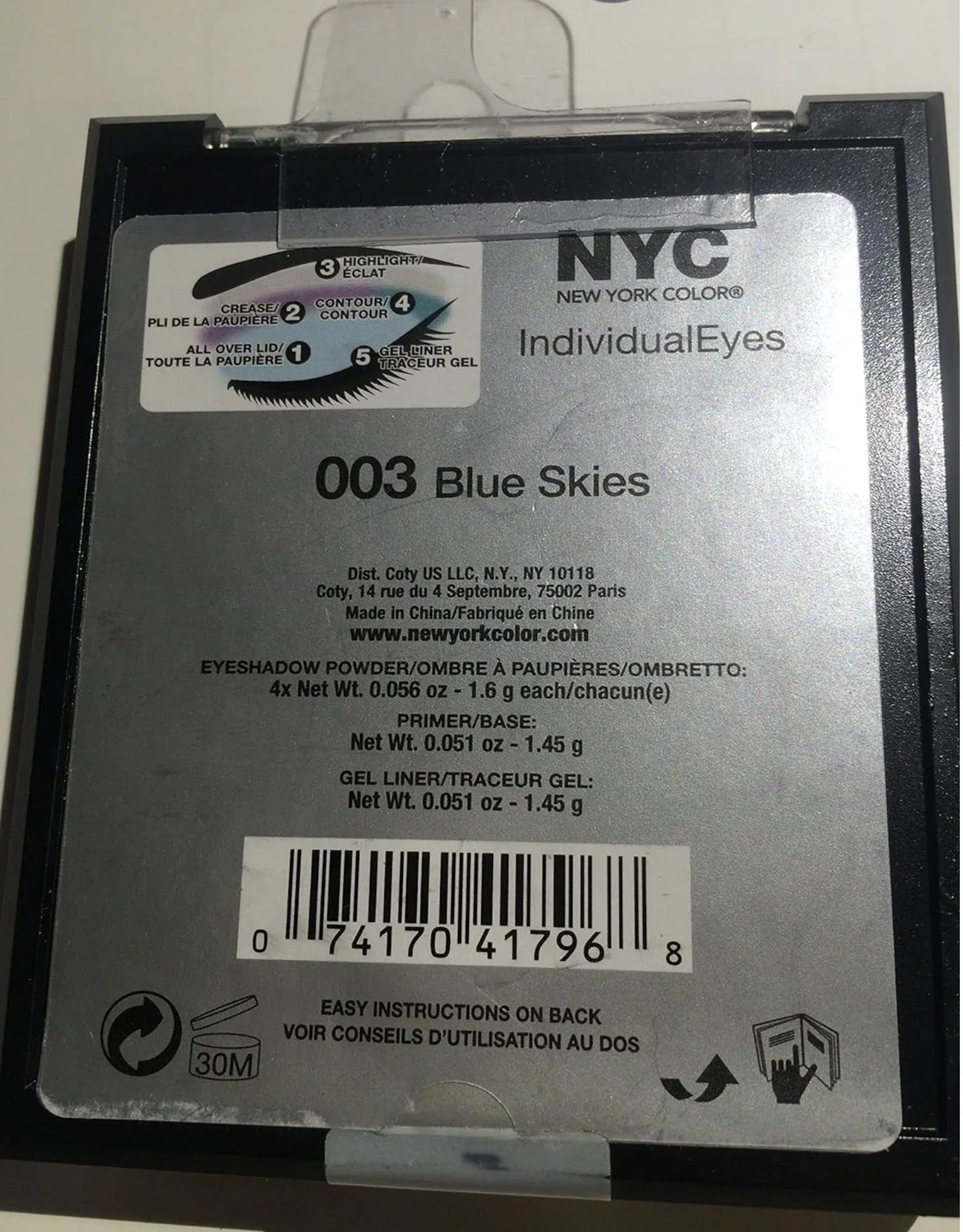 3  New York Individual Eyes Eye Shadow Primer Base & Illum, 003, Blue Skies