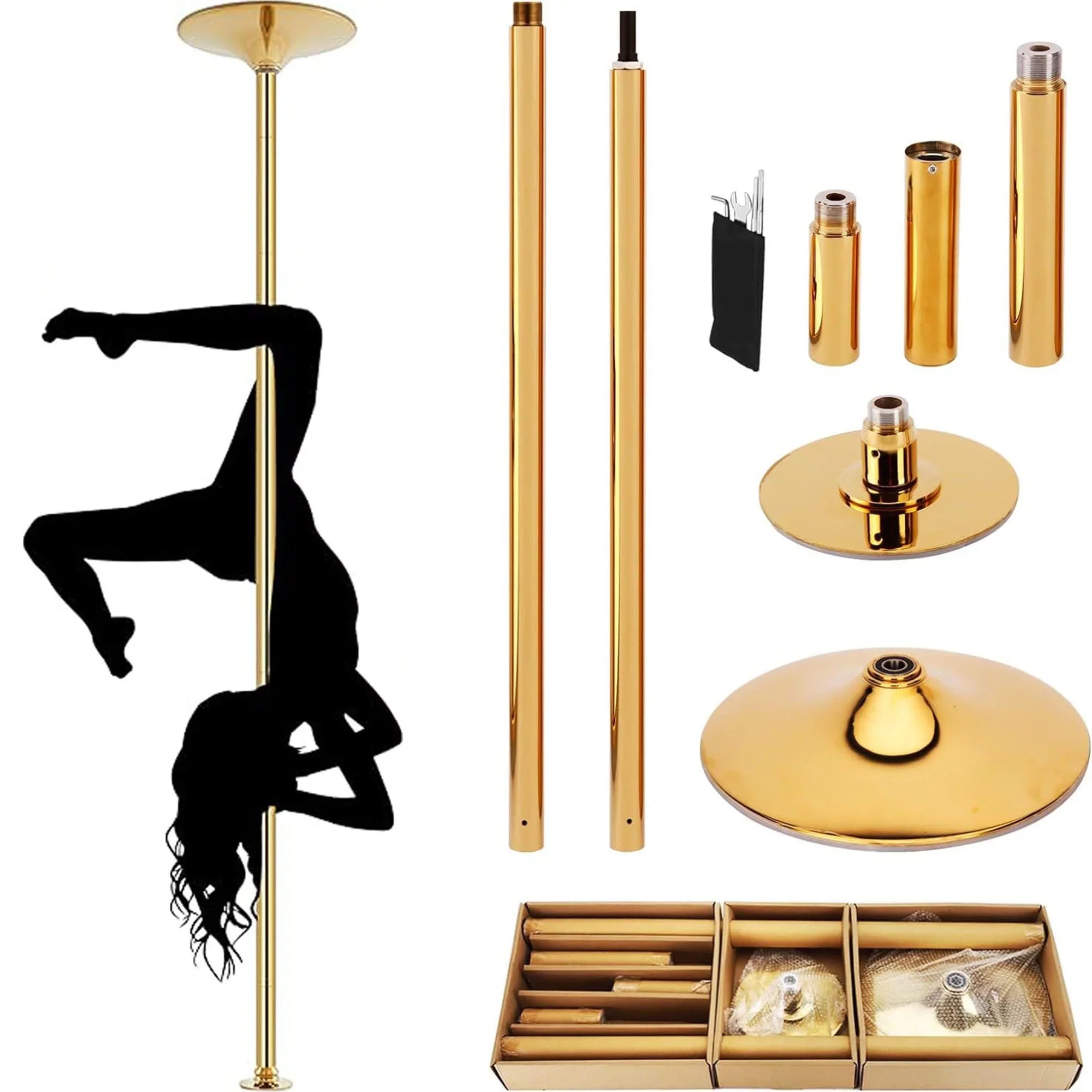 Stripper Poles 45mm Removable Dance Pole Set Spinning Pole Dance Portable Static Fitness Dancing Pole Kit for Exercise Club Party Pub Home Gym
