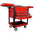 Homak RD06043500 42 x 30.25 x 20.62 in. Professional Series 4 Drawer Slide Top Service Cart - Red