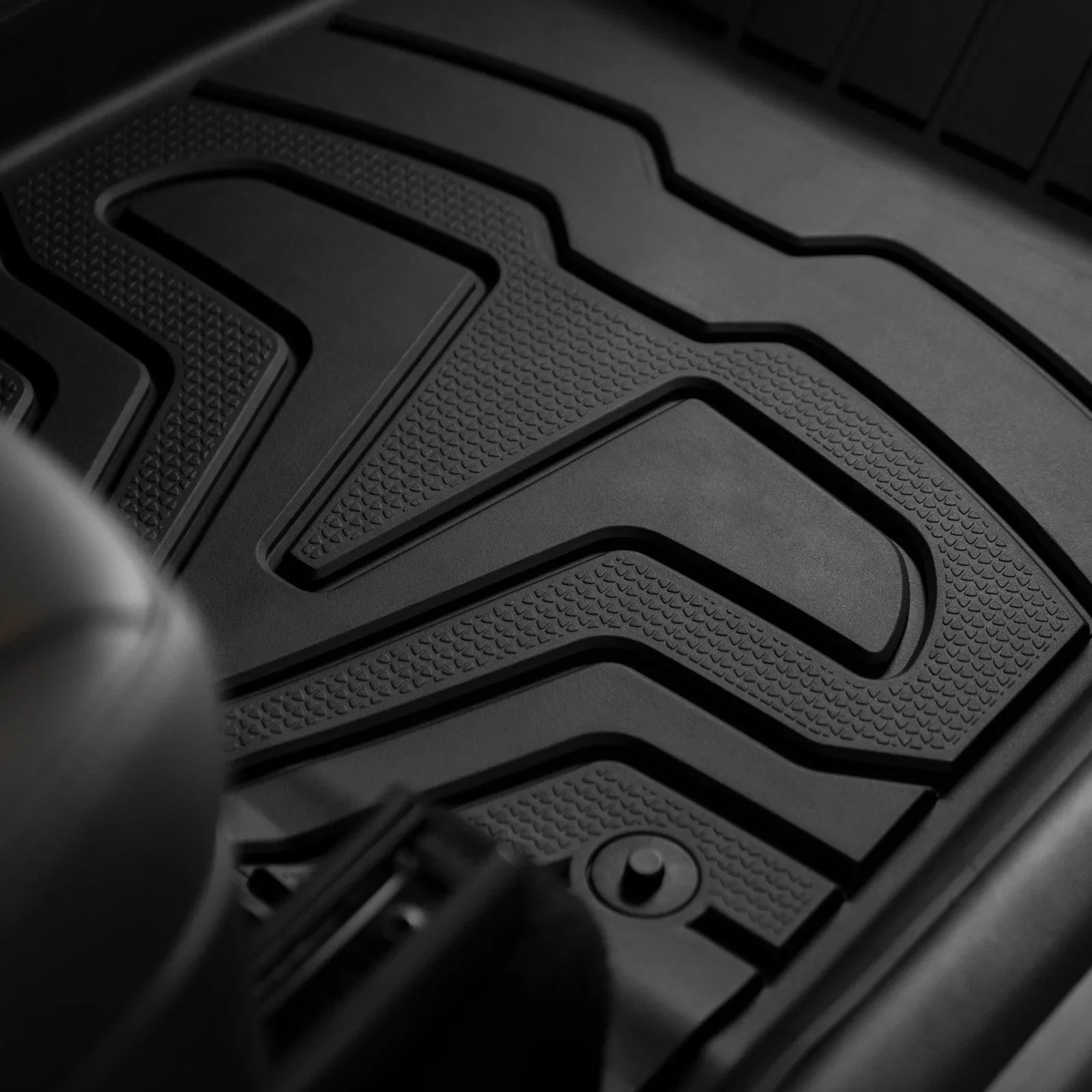 Ikon Motorsports 3D  Floor Mats + Trunk Mat Compatible with 2020-2023 Tesla Model Y, All Weather Floor Liners, Front & 2nd Row Full Set Custom Protection Heavy Duty Rear Tray Cargo Mats, Black