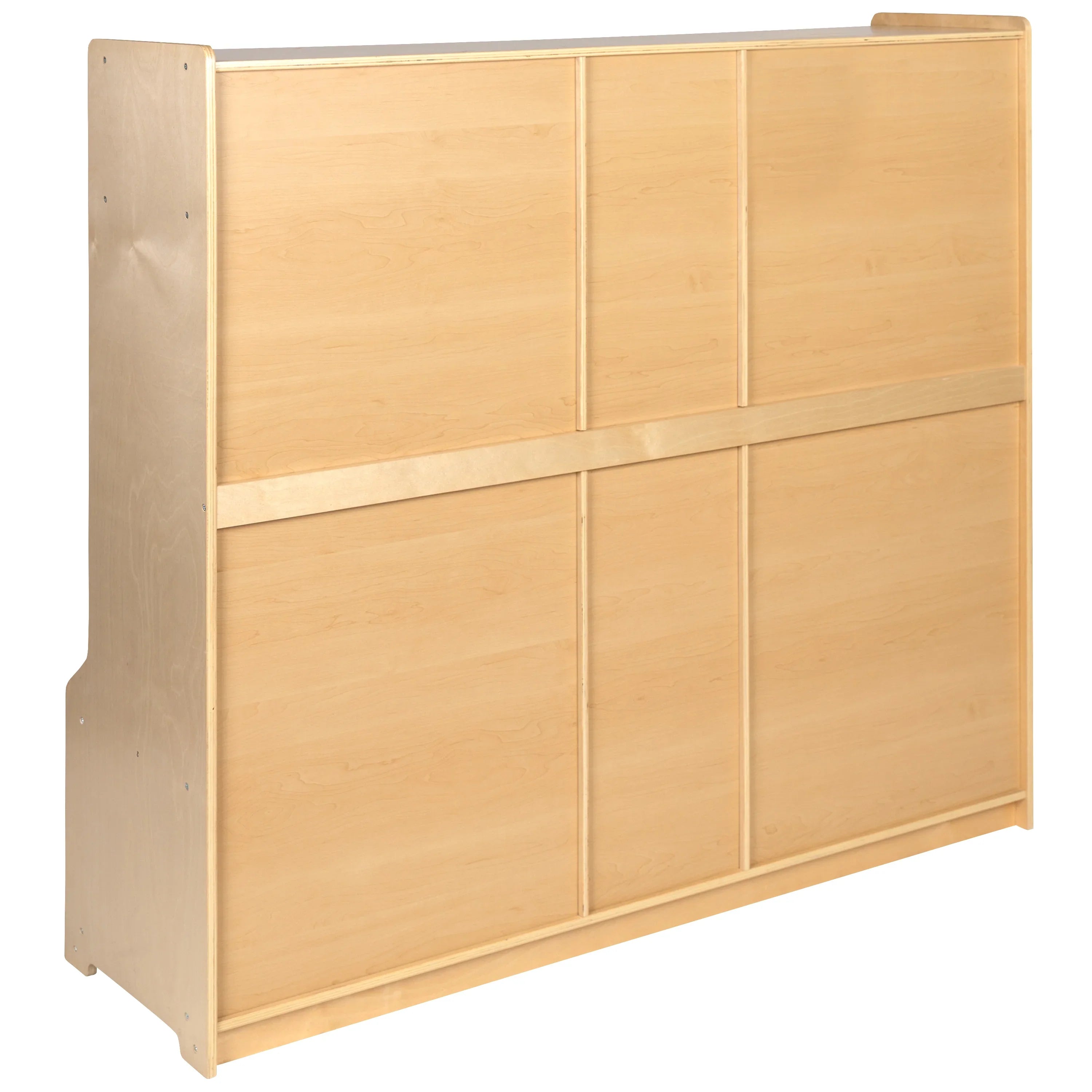 Emma + Oliver Wood 5 Section School Coat Locker with Bench, Cubbies and Storage Organizer Hook