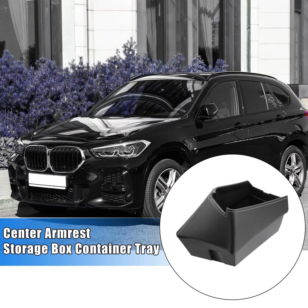 Unique Bargains Car Center Armrest  Storage Box Organizer Container Tray Black for  X1 F48 for  X2 F47 Red Side