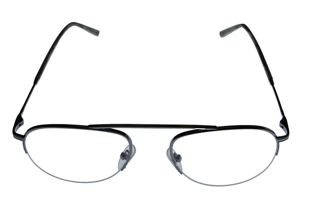 Jones New York Mens Gunmetal Rimless Metal Eyewear Aviator Frame. J359. 53mm