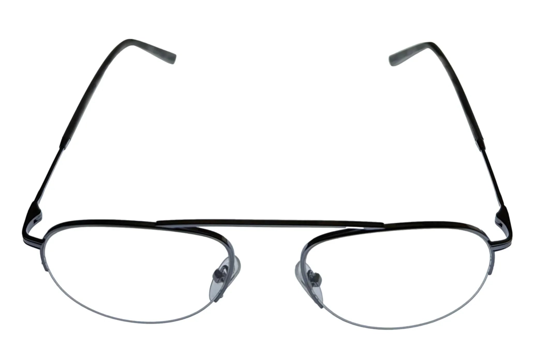 Jones New York Mens Gunmetal Rimless Metal Eyewear Aviator Frame. J359. 53mm