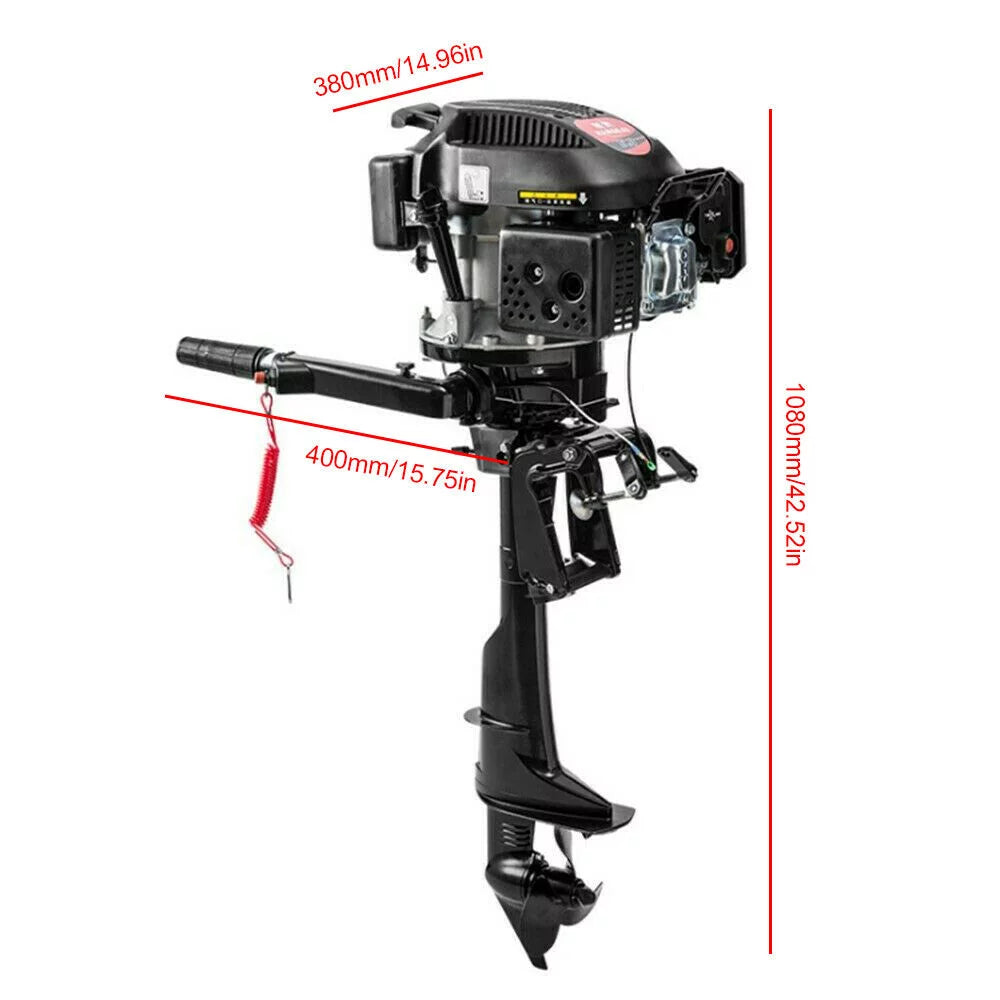 6  4-Stroke Heavy Duty Outboard Motor Fishing Boat Engine Air Cooling System