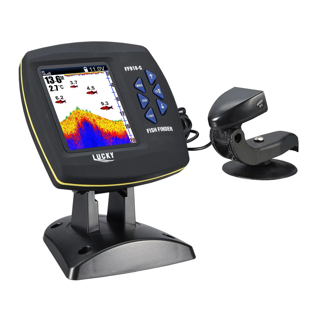 Tomshoo Fish Finder Wired Transducer Sensor Fishfinder 45 Degrees Underwater Fishing Portable Fish Finder Waterproof Underwater Monitor  Fish Locator Boat Fishfinder Fish Detector