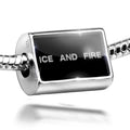 Neonblond Charm Ice And Fire Clear Ice Cubes on Black 925 Sterling Silver Bead