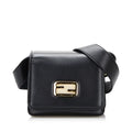 Pre-Owned Authenticated Fendi Small  Crossbody Bag Calf Leather Black Unisex (Good)
