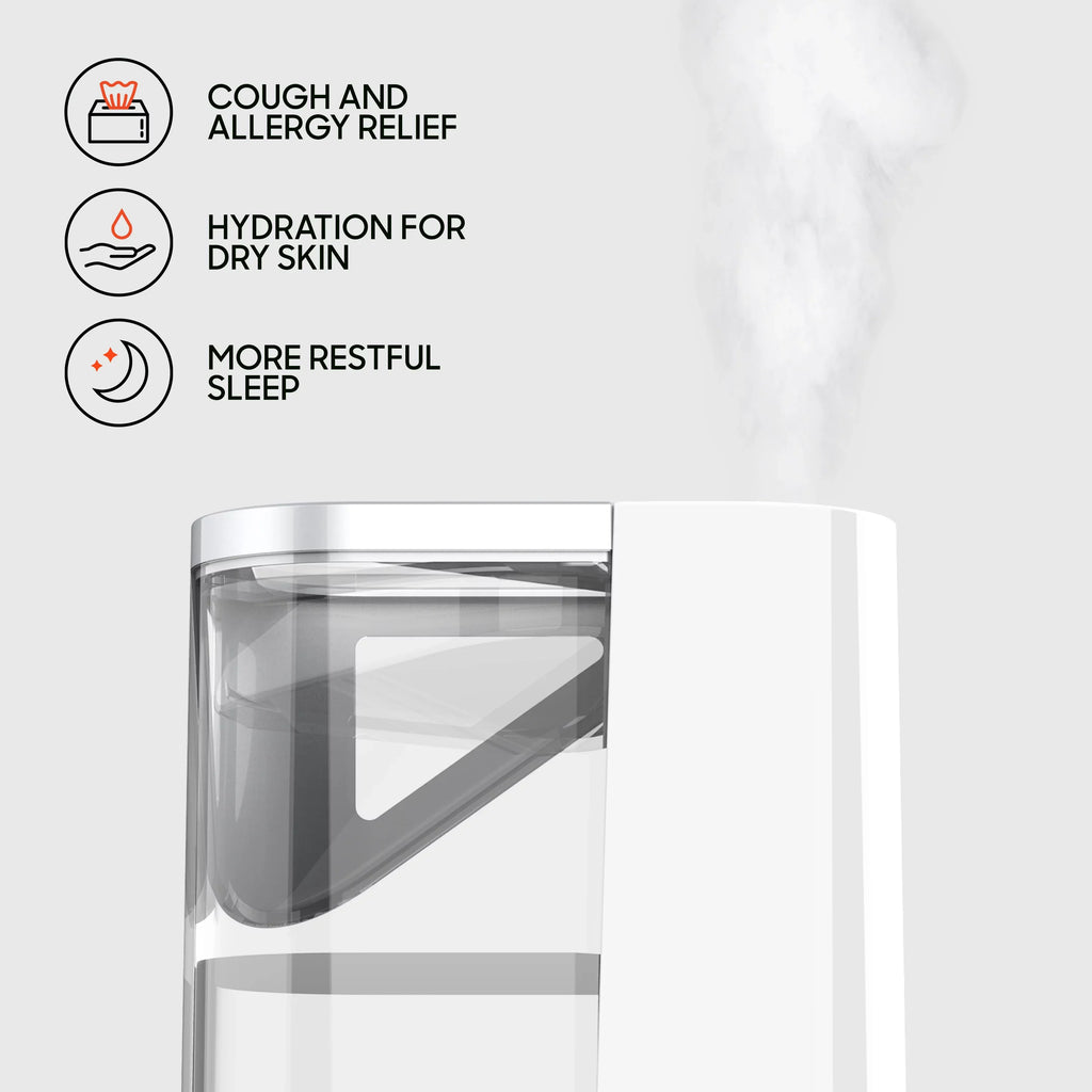 Sharper Image UHS2 Ultrasonic Humidifier, Whisper-Quiet, Warm or Cool Mist, 3 Settings, Filter Free