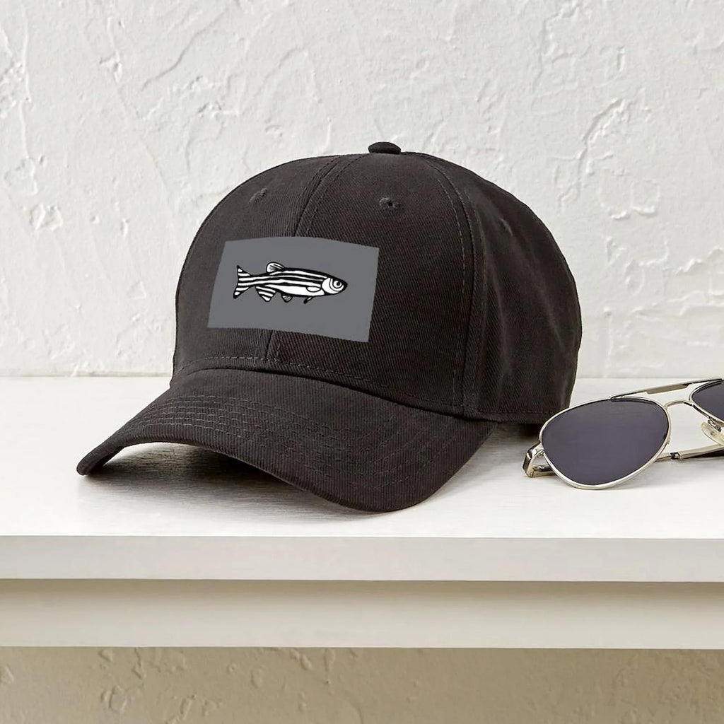 CafePress - Zebrafish Black Cap - Printed Adjustable Cotton Canvas Black Baseball Hat
