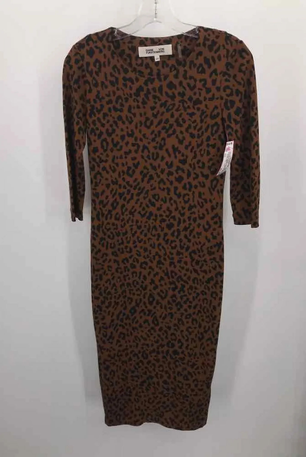 Pre-Owned Diane Von Furstenberg Brown Size  Printed Maxi Long Sleeve Dress