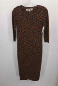 Pre-Owned Diane Von Furstenberg Brown Size  Printed Maxi Long Sleeve Dress